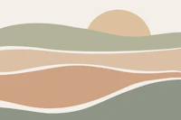 Minimal Boho Landscape Sunrise tapety