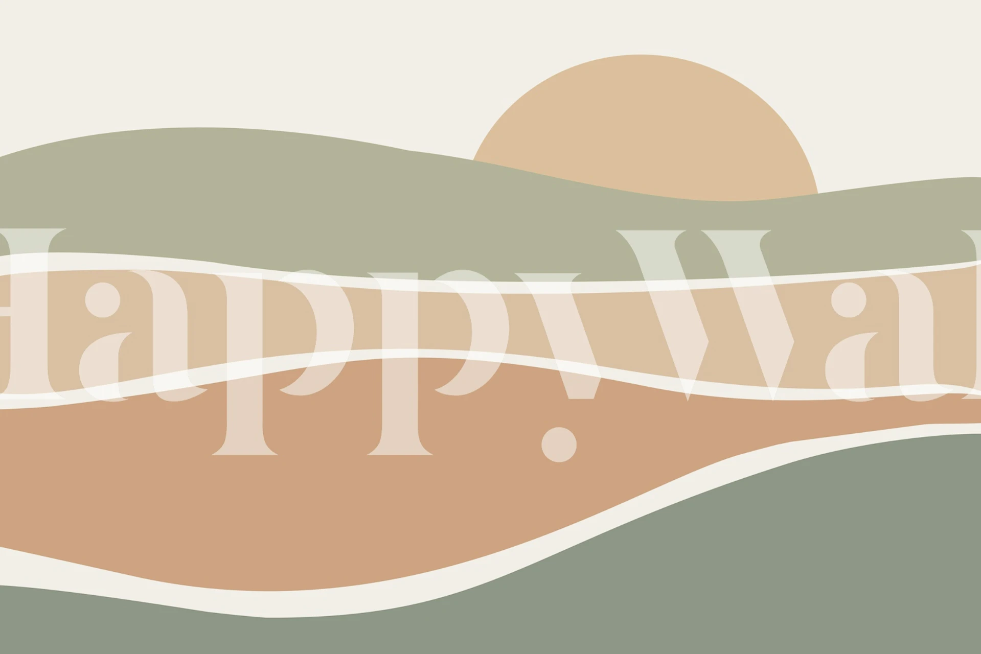 Minimal Boho Landscape Sunrise tapet i rom