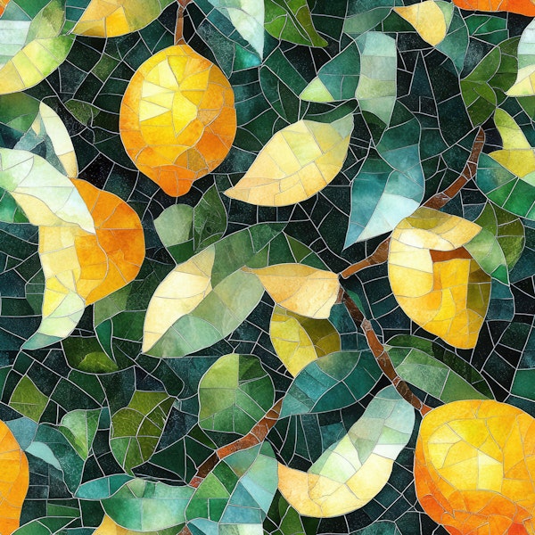 Mediterranean Citrus Mosaic Leaves