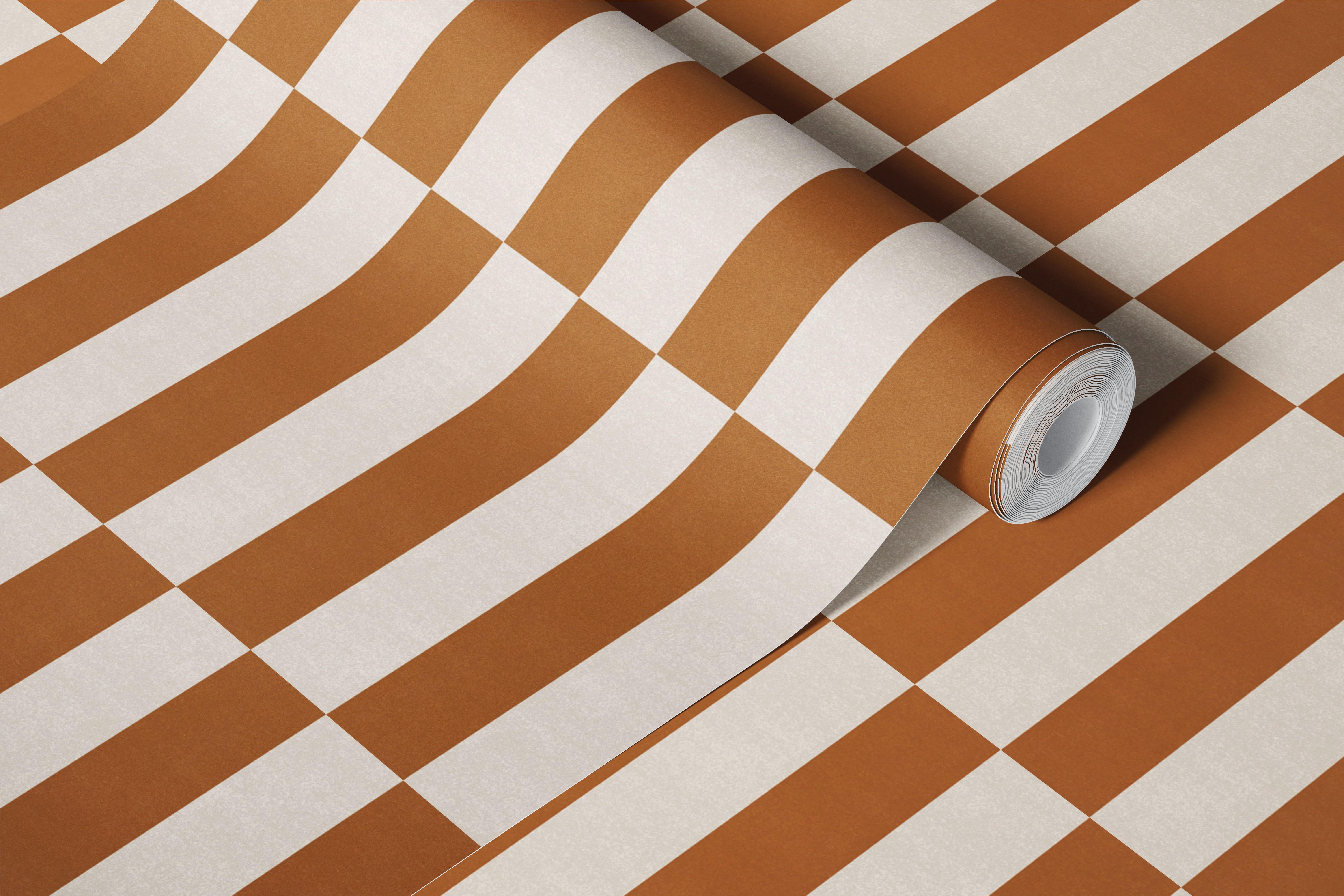 Retro Candy Stripe Tan wallpaper in a room