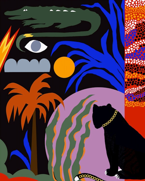 Surreal Jungle Night Collage