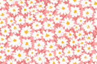 Daisy Doodle Flower Field - Coral Pink wallpaper