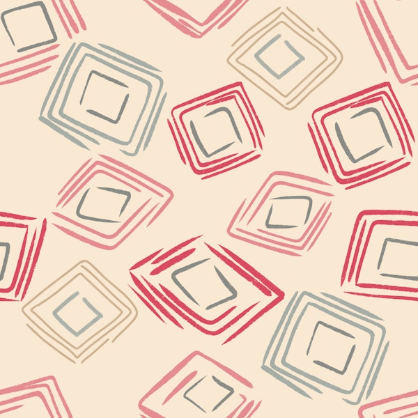 Hand Drawn Geometric Squares Blush Small