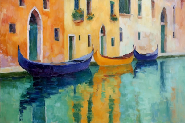 Pastel Venice Canal Scene