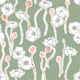 Airy Botanical Poppy Garden soft green