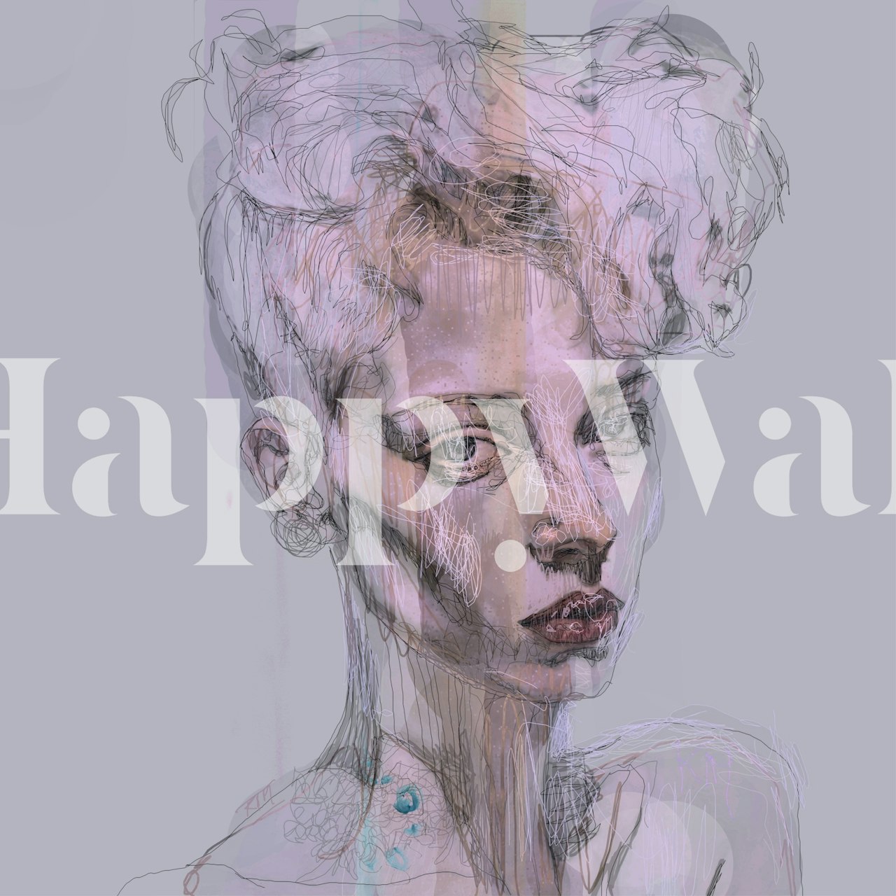 Artistic purpleday wallpaper in a room