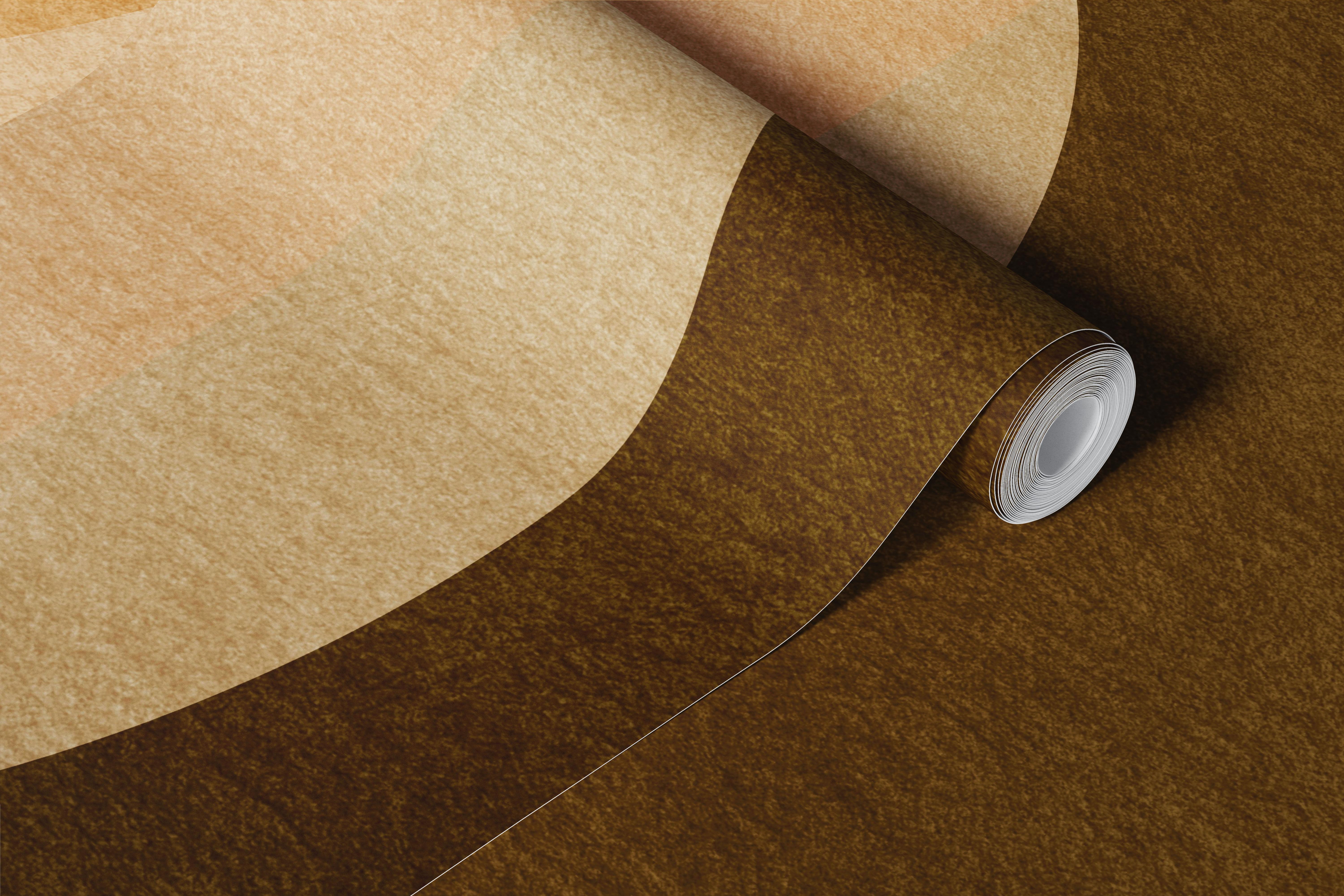 Mid century modern earth tones wallpaper in a room