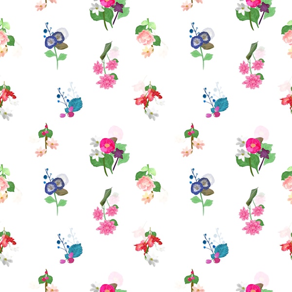 Delicate Floral Toss White