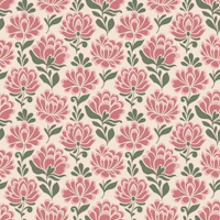 Soft Pink Floral Sprigs wallpaper