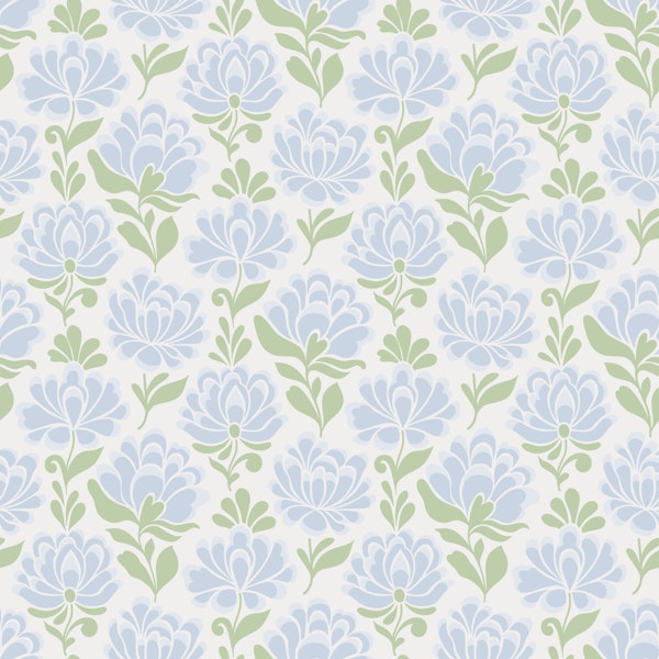 Soft Blue Floral Sprigs