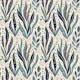 Navy Teal Botanical Water Leaves