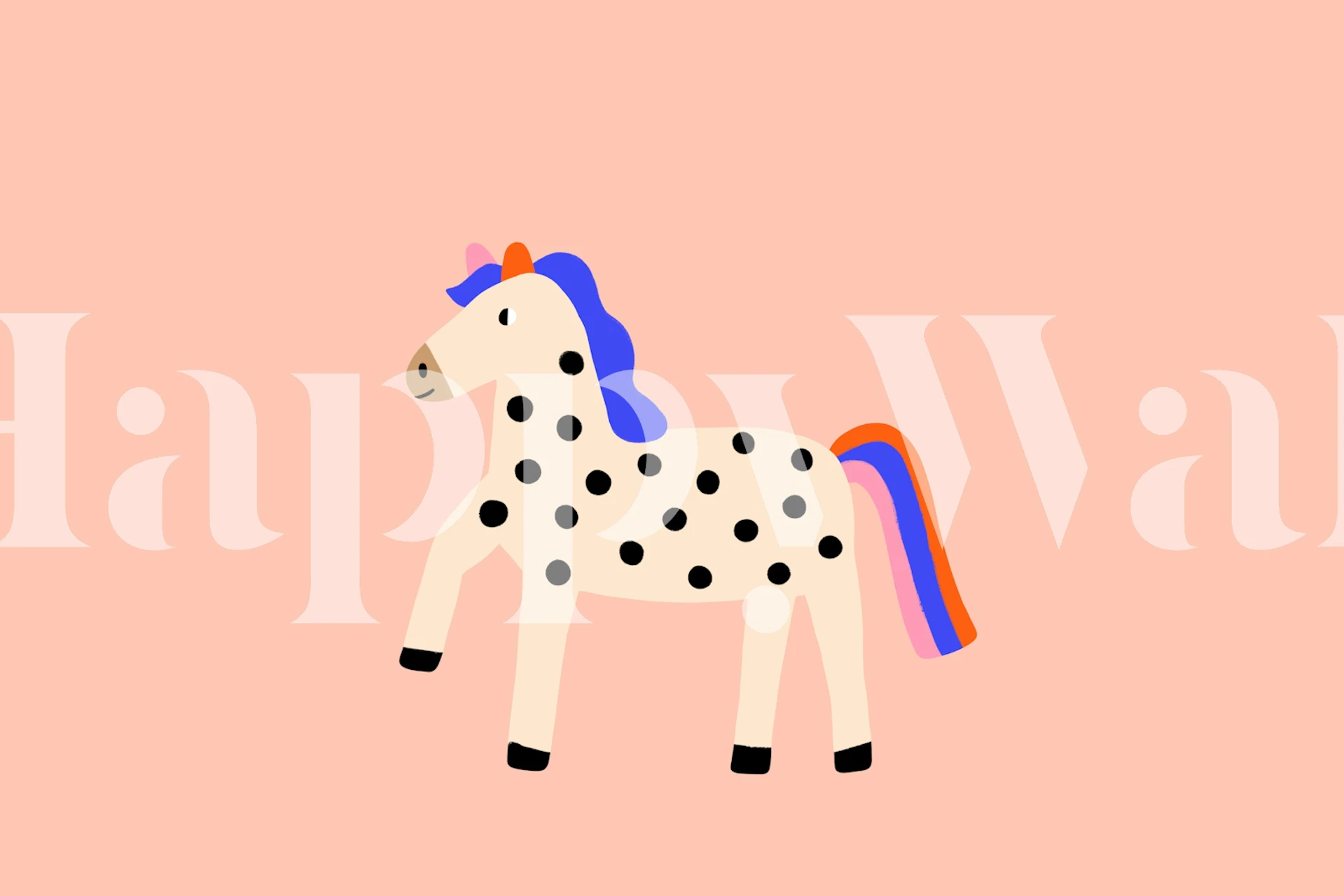 Magic Rainbow Horse wallpaper in a room