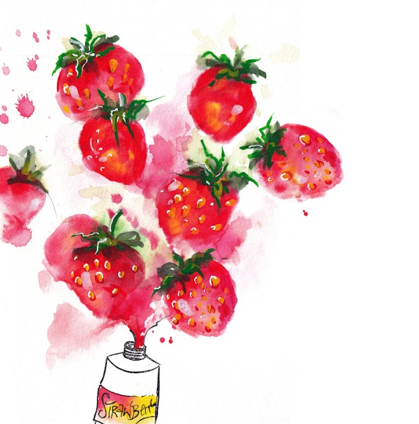 Watercolor Strawberry Splash