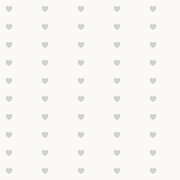 Scandi Hearts Grey in Off White