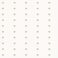Scandi Hearts Beige in Off White wallpaper