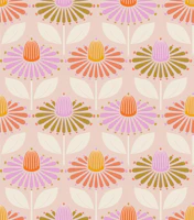 Happy retro coneflowers calming colors wallpaper
