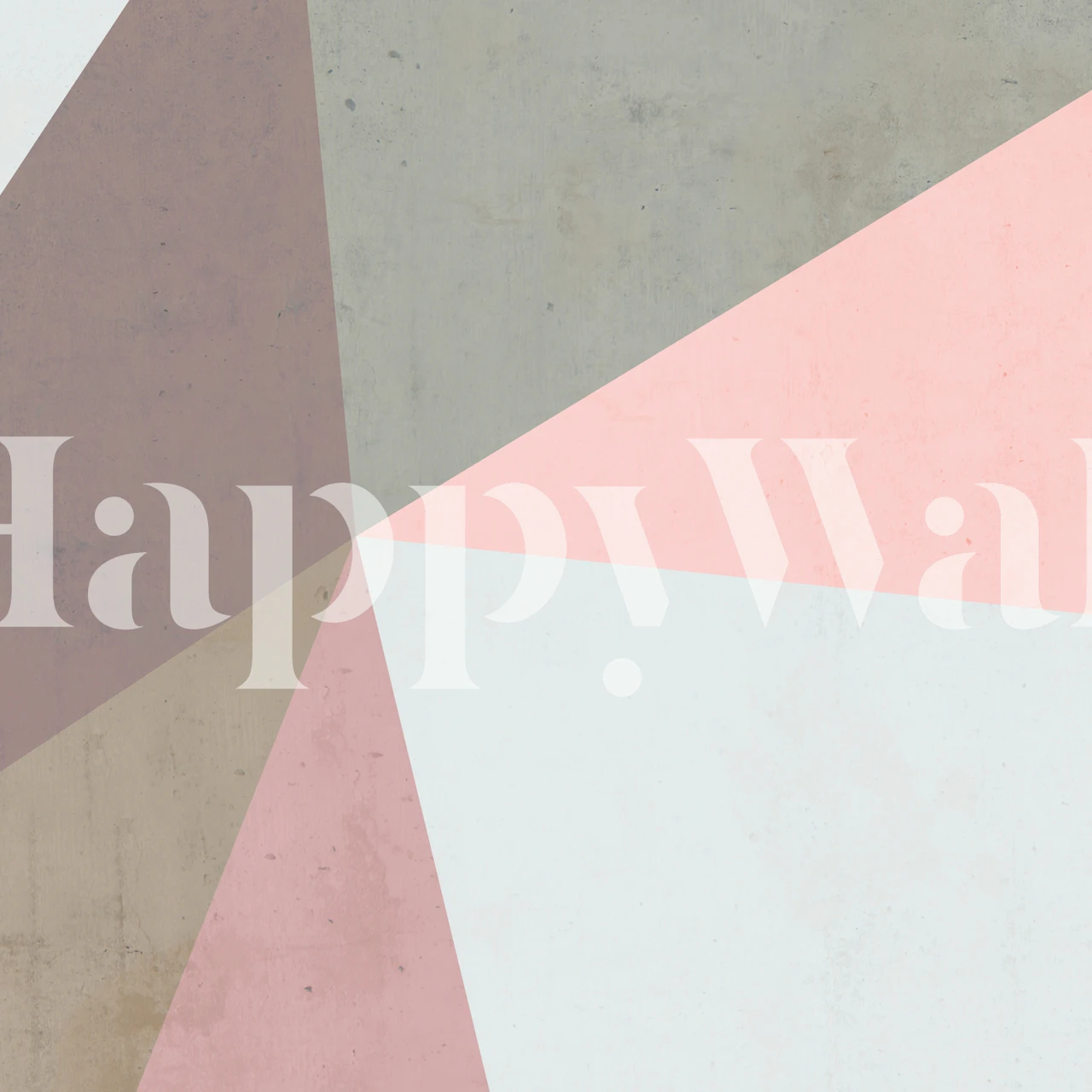 Abstract geometric wall mural in pastel pink, beige, and white from happywall.com