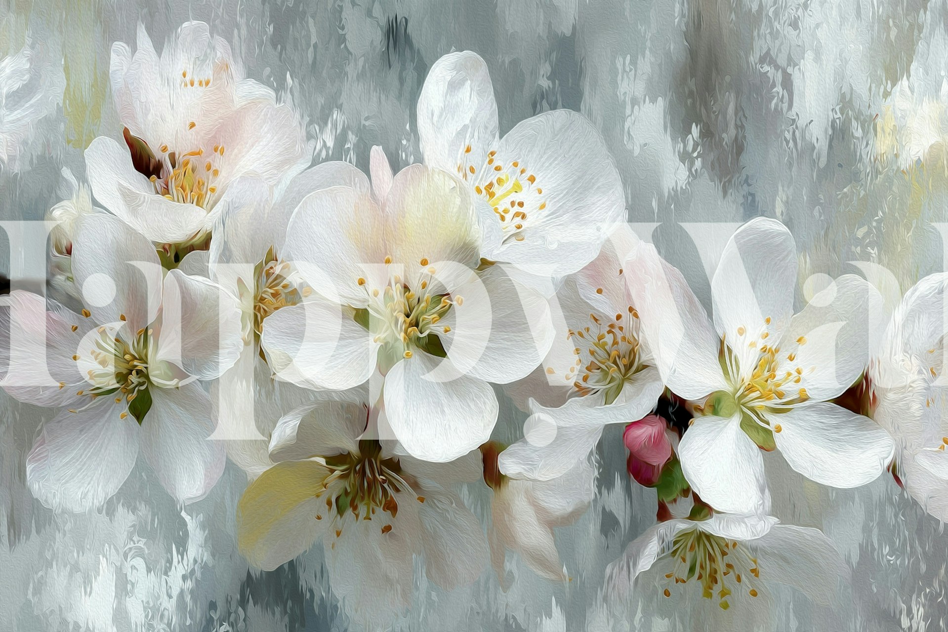 Körsbärsblommor tapet i ett rum