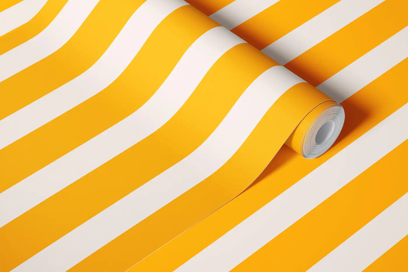 Sunshine Yellow Vertical Stripes wallpaper roll
