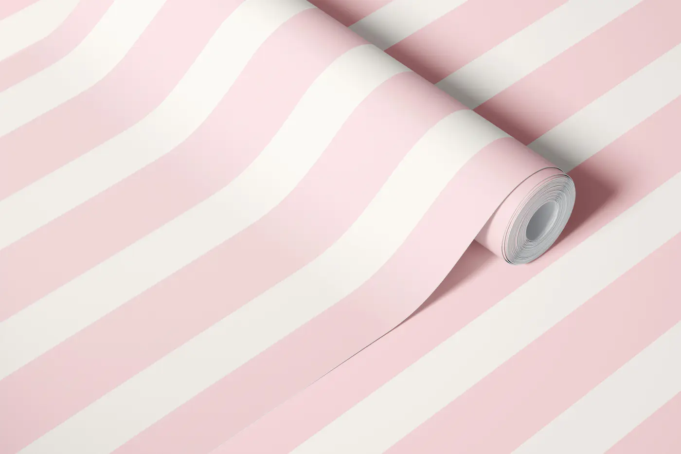 Blush Pink Vertical Stripes wallpaper roll