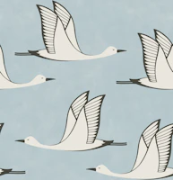 Flying birds - light faded blue background wallpaper