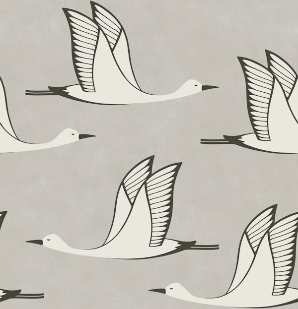 Flying birds - light taupe grey background