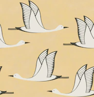 Flying birds - warm yellow background papiers peint