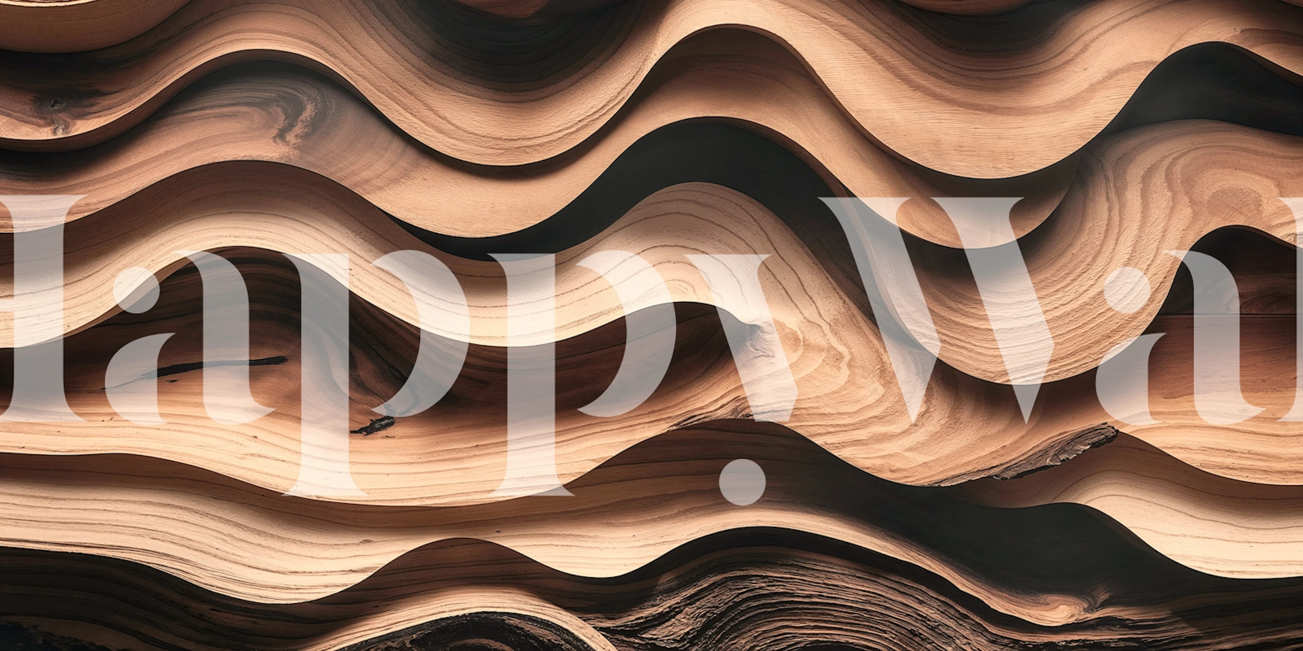 Warm wood layers wallpaper in a room