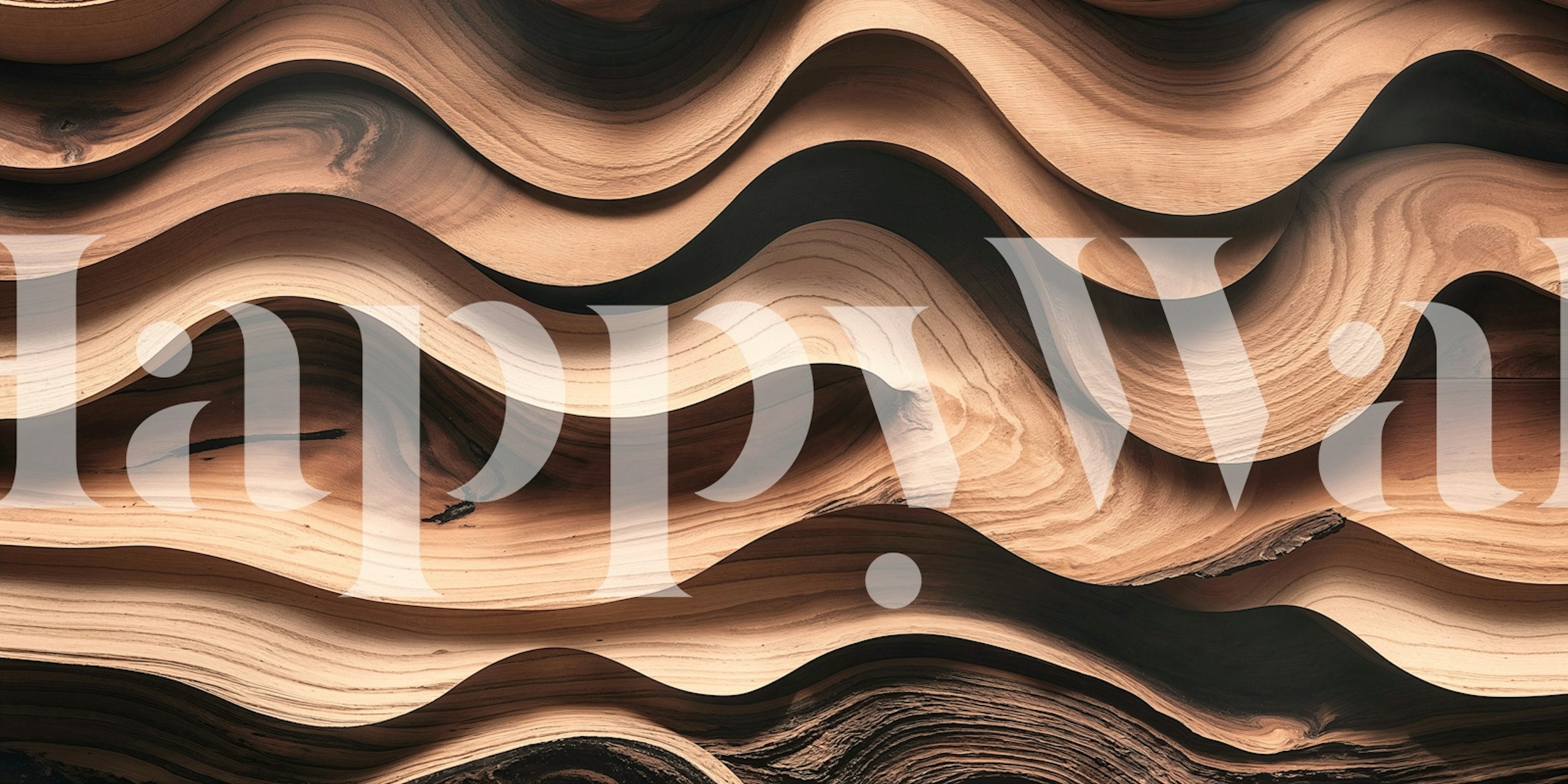 Warm wood layers wallpaper in a room