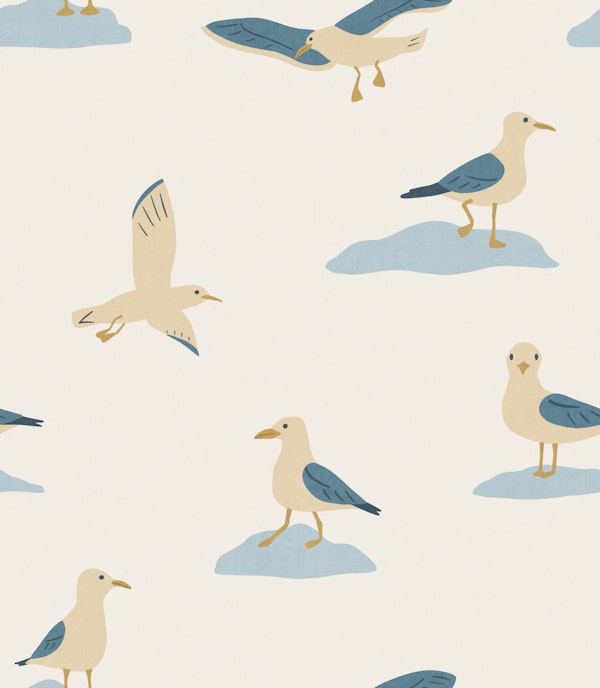 Seaside Seagulls - Neutral Coastal Nautical