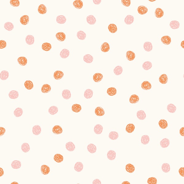 Modern Scribble Dots Peach and Blush