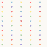 Rainbow Minimal Hearts in Off White wallpaper