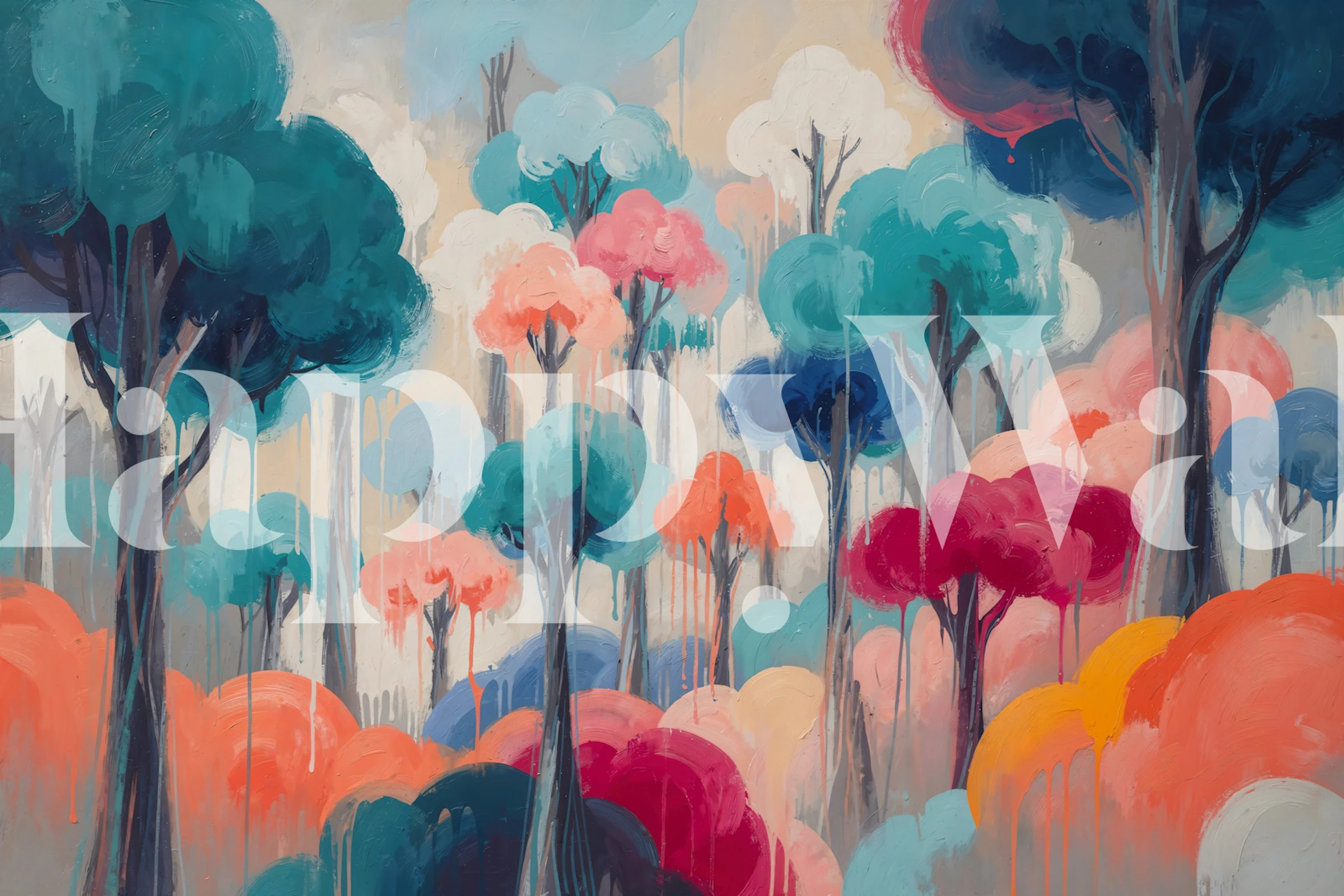 Dreamy Pastel Forest wallpaper design