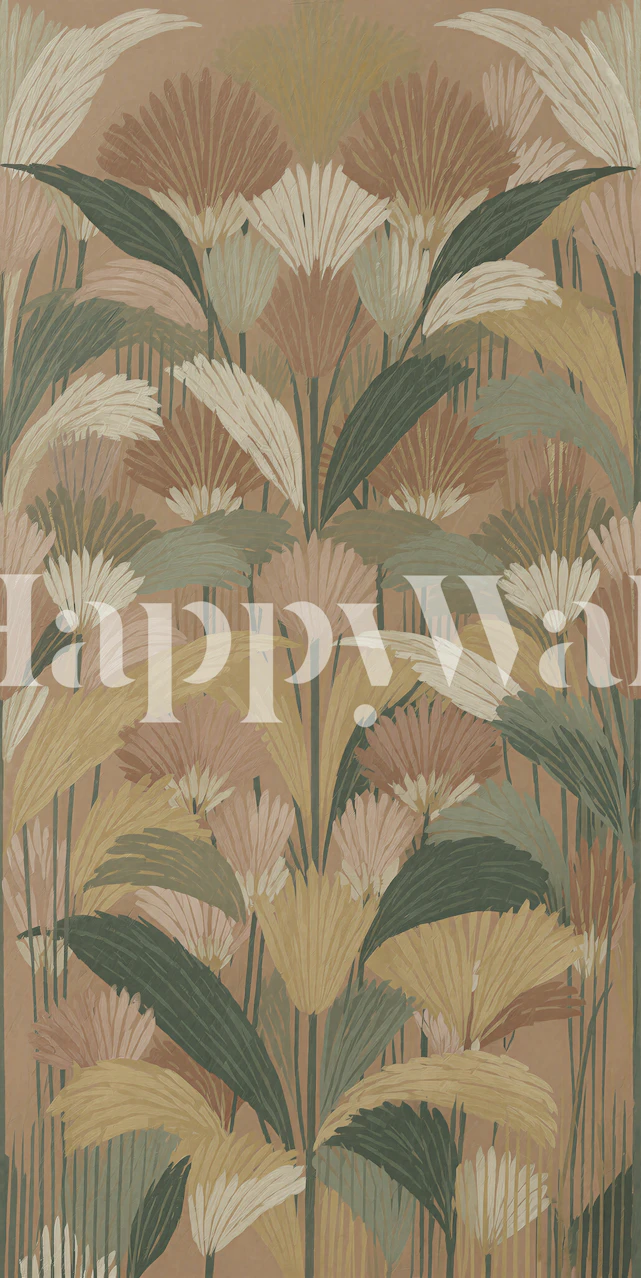 Art Deco Wildflower Meadow wallpaper design