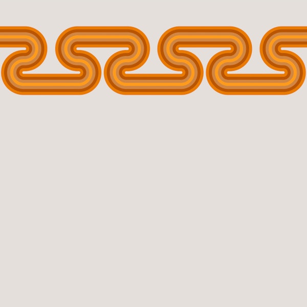 Mid Century Modern Orange Waves