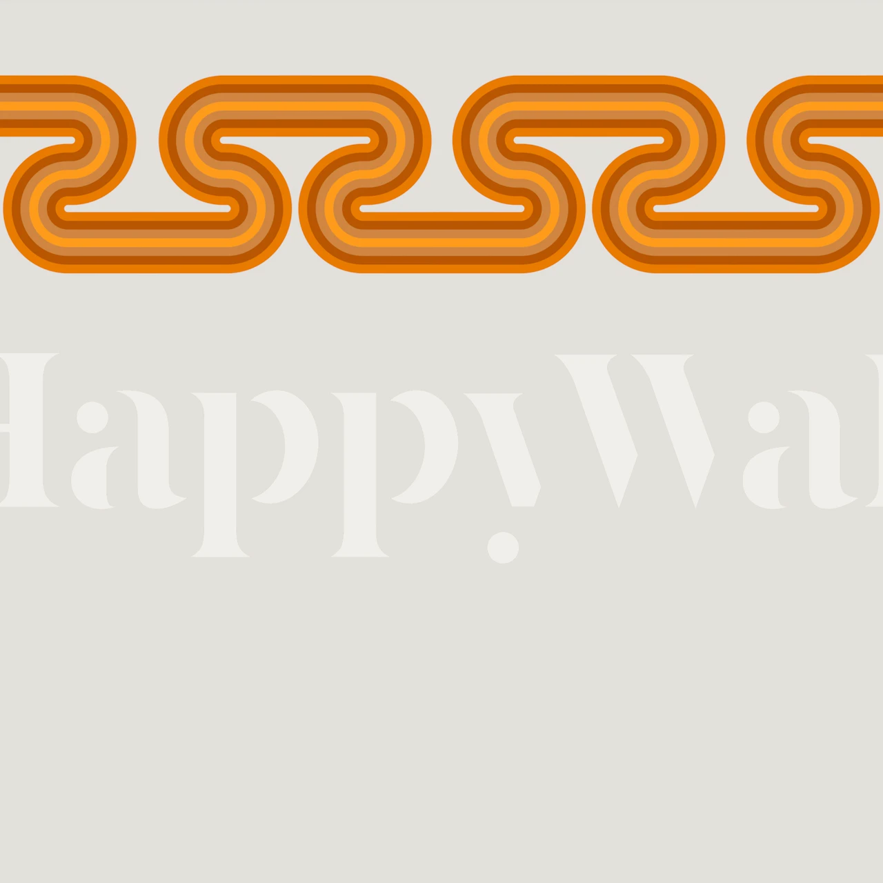 Mid Century Modern Orange Waves wallpaper in a room