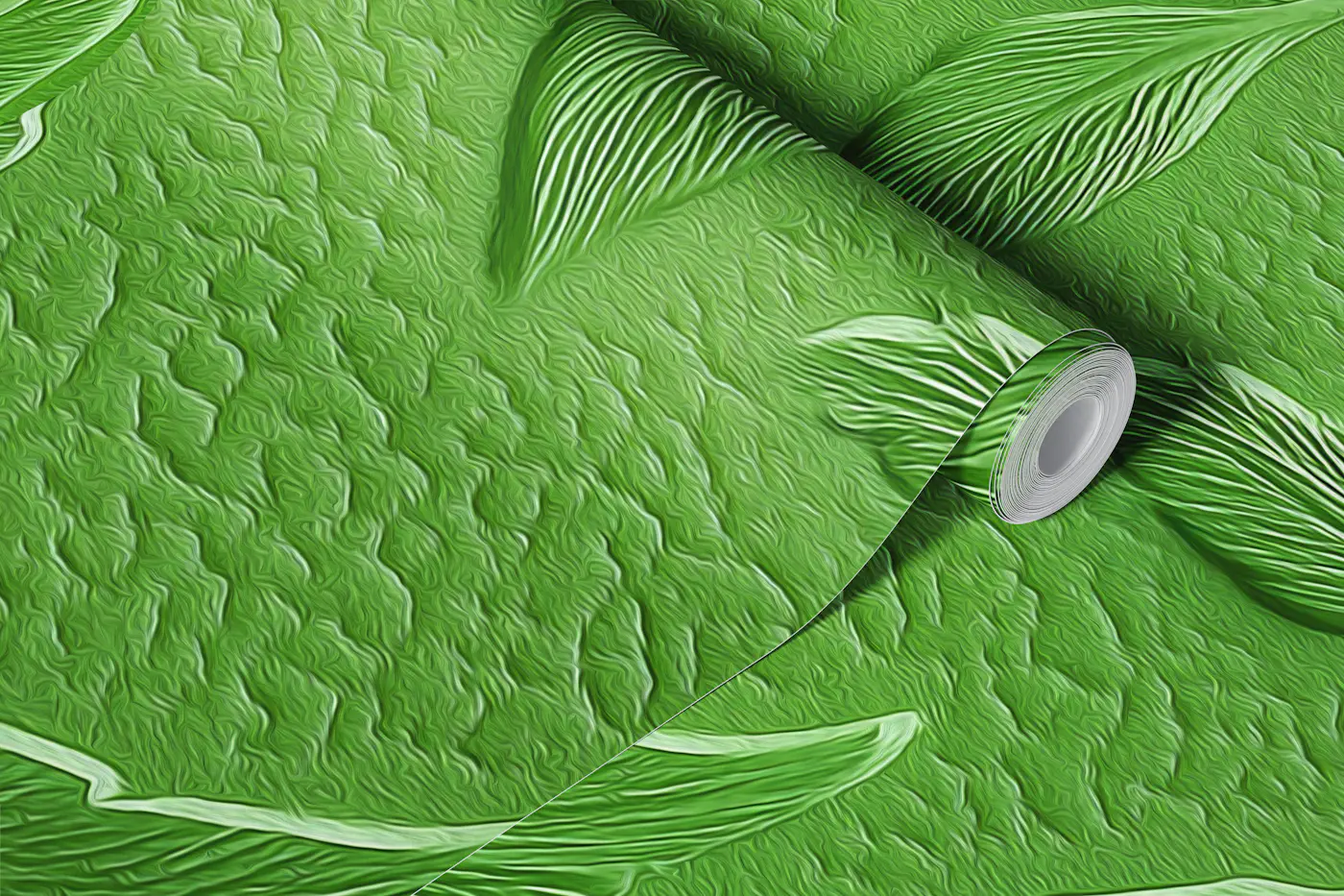 Embossed Green Rose Relief wallpaper roll