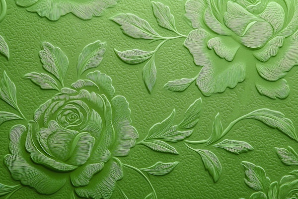 Embossed Green Rose Relief