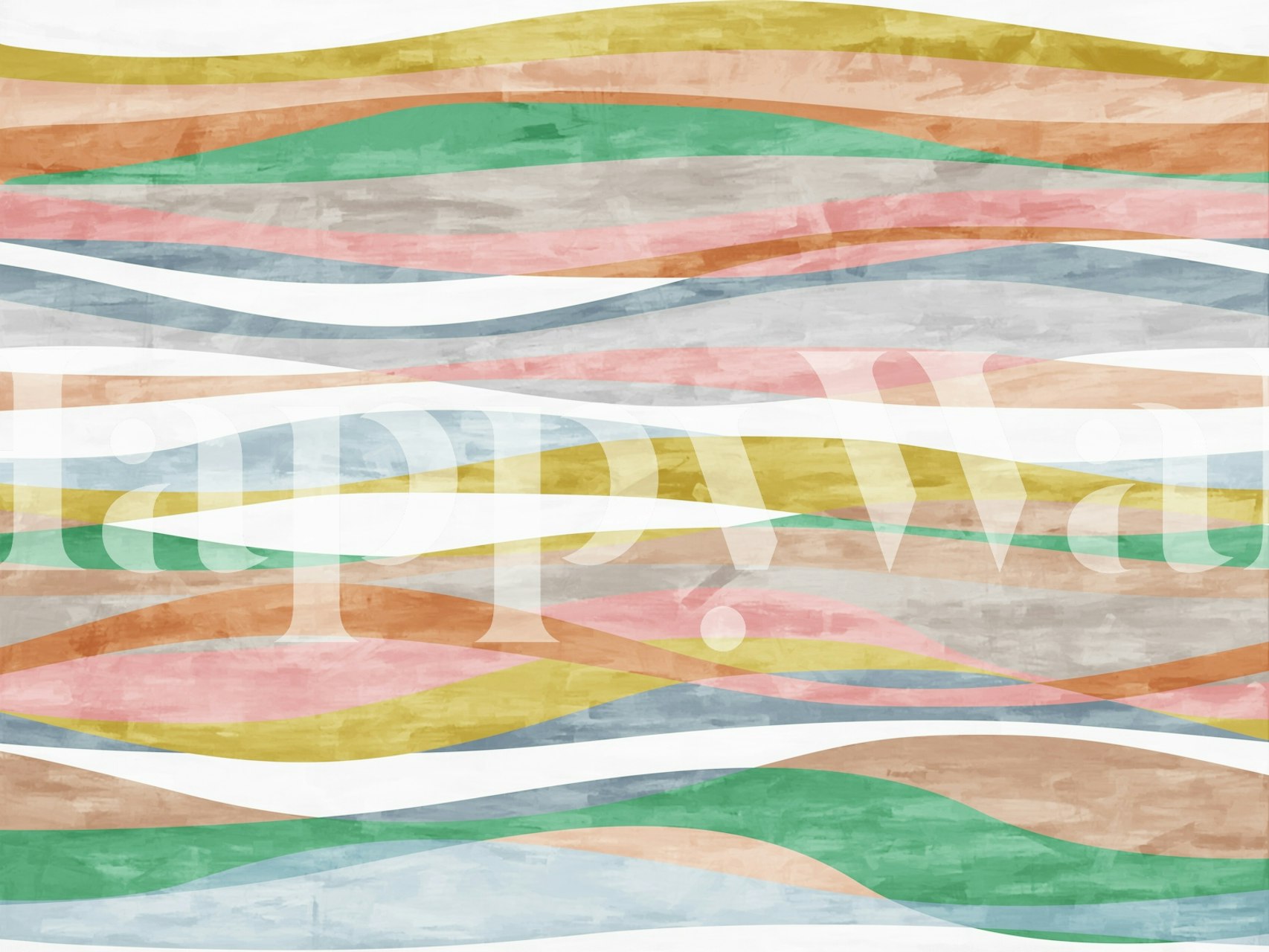 Colorful waves wallpaper in a modern room