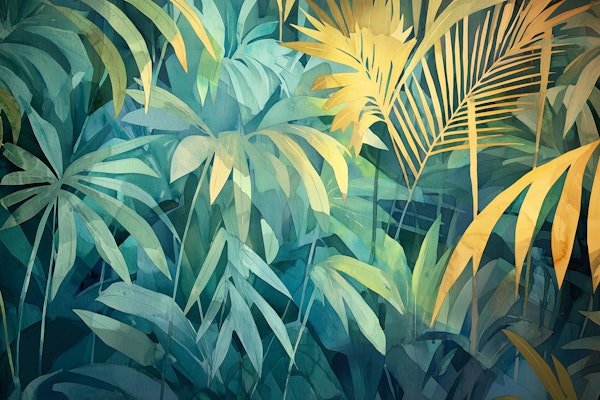 Teal Jungle Foliage