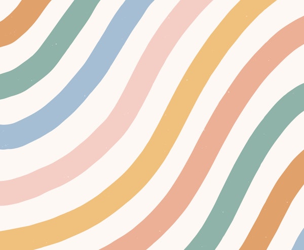 Bold Wavy Color Stripes Modern Boho