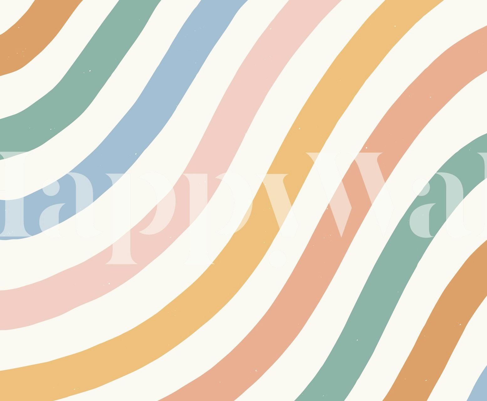 Bold Wavy Color Stripes Modern Boho wallpaper in a room