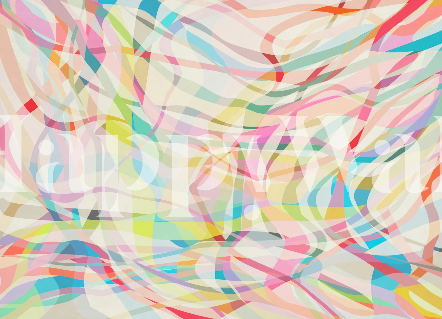 Papel de parede Abstract Pastel Streamlines em um cômodo