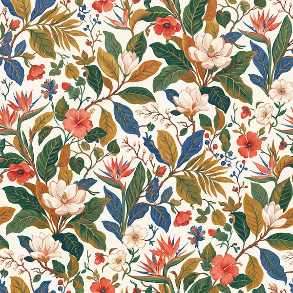 Vintage Tropical Botanical Bloom