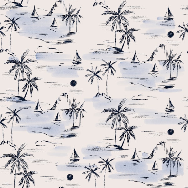 Navy Tropical Seascape