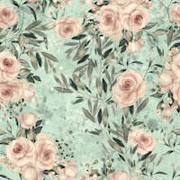 Blush Roses on Mint Wash papiers peint