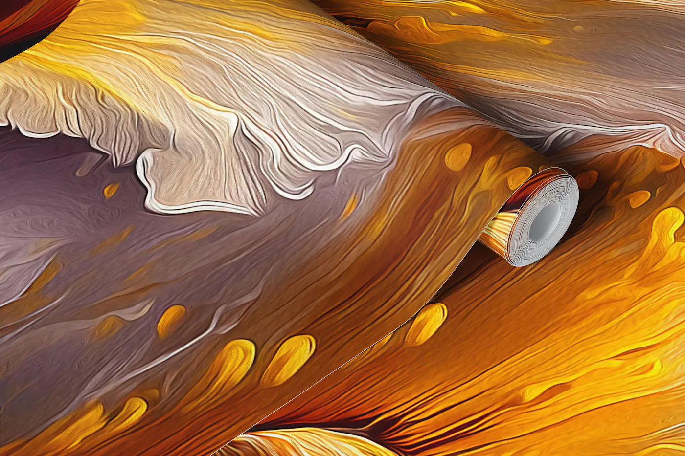 Golden Hibiscus Bloom wallpaper roll