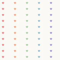 Rainbow Pastel Hearts on Off White wallpaper
