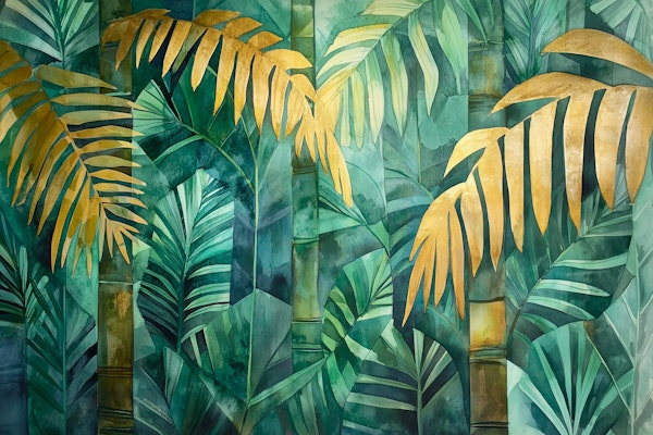 Golden Palm Leaves Jungle