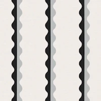 Retro Wavy Stripes Black and Blue Grey behang